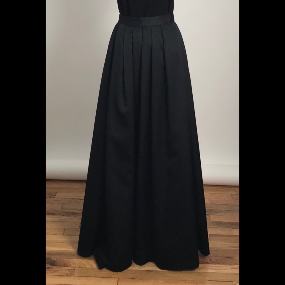 Styleworks Black Vintage Floor Length A-line Skirt